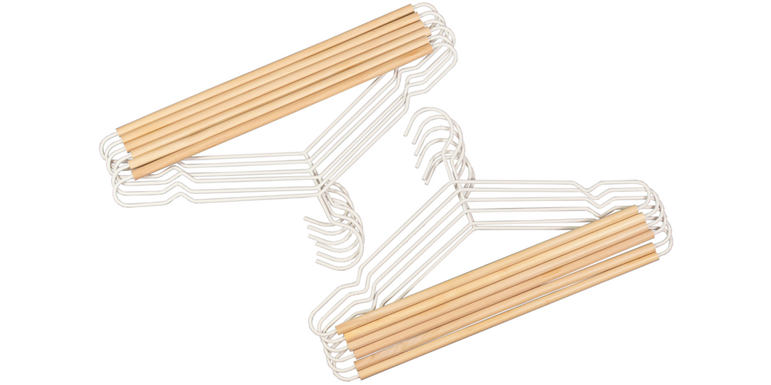 Frosted Metal Suit Hanger - Set of 12 (White/Natural)