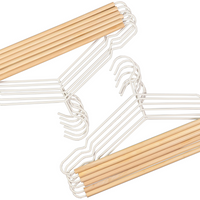 Frosted Metal Suit Hanger - Set of 12 (White/Natural)