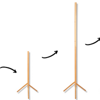 Coat Tree Rack - 6 Hooks - Natural