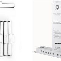 chrome 5 tier pant hangers, chrome tier pant  hangers, detachable design, closet spice hangers, chrome hangers available in canada, Canadian brand of clothes hangers storage and organization