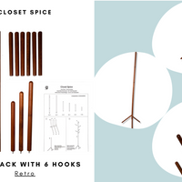 Coat Tree Rack - 6 Hooks - Retro