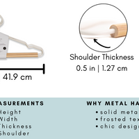 Frosted Metal Suit Hanger - Set of 12 (White/Natural)