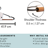 Frosted Metal Suit Hanger - Set of 12 (Black/Walnut)