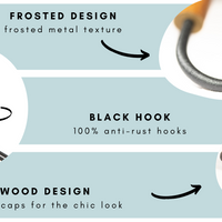 Frosted Metal Suit Hanger - Set of 12 (Black/Walnut)