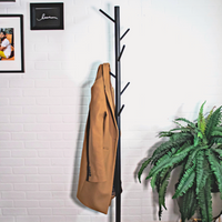 Coat Tree Rack - 6 Hooks - Black