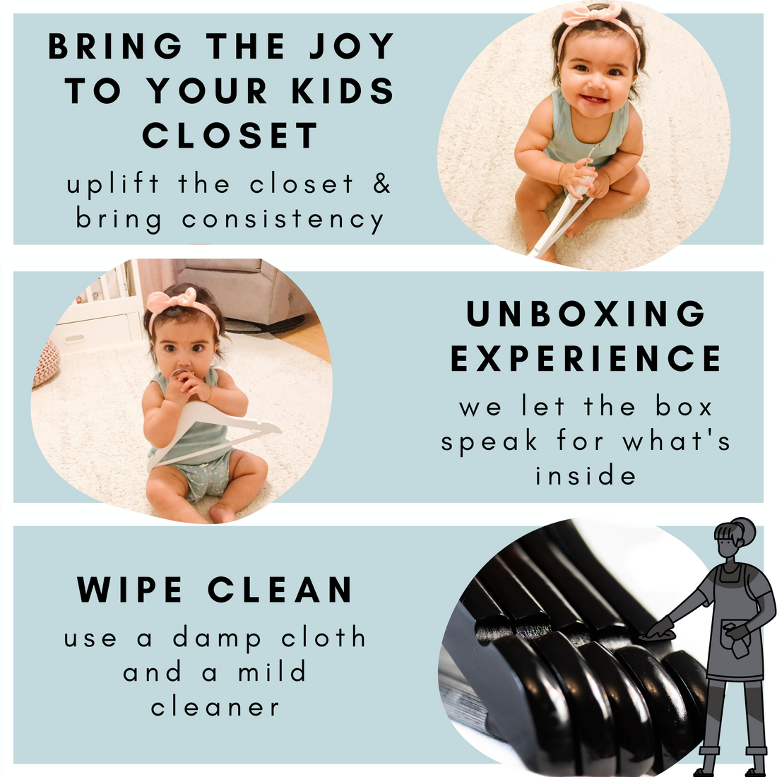 kids black wood hangers. children's wood hangers in black, baby wood hangers, toddlers black wood hangers, centres en bois, noir centres de Enfant