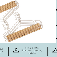Frosted Metal Suit Hanger - Set of 12 (White/Natural)