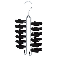 chrome tie hangers, tie hangers with 24 non slip pegs to hang 24 ties with extra 2 hooks for belt and other accessories