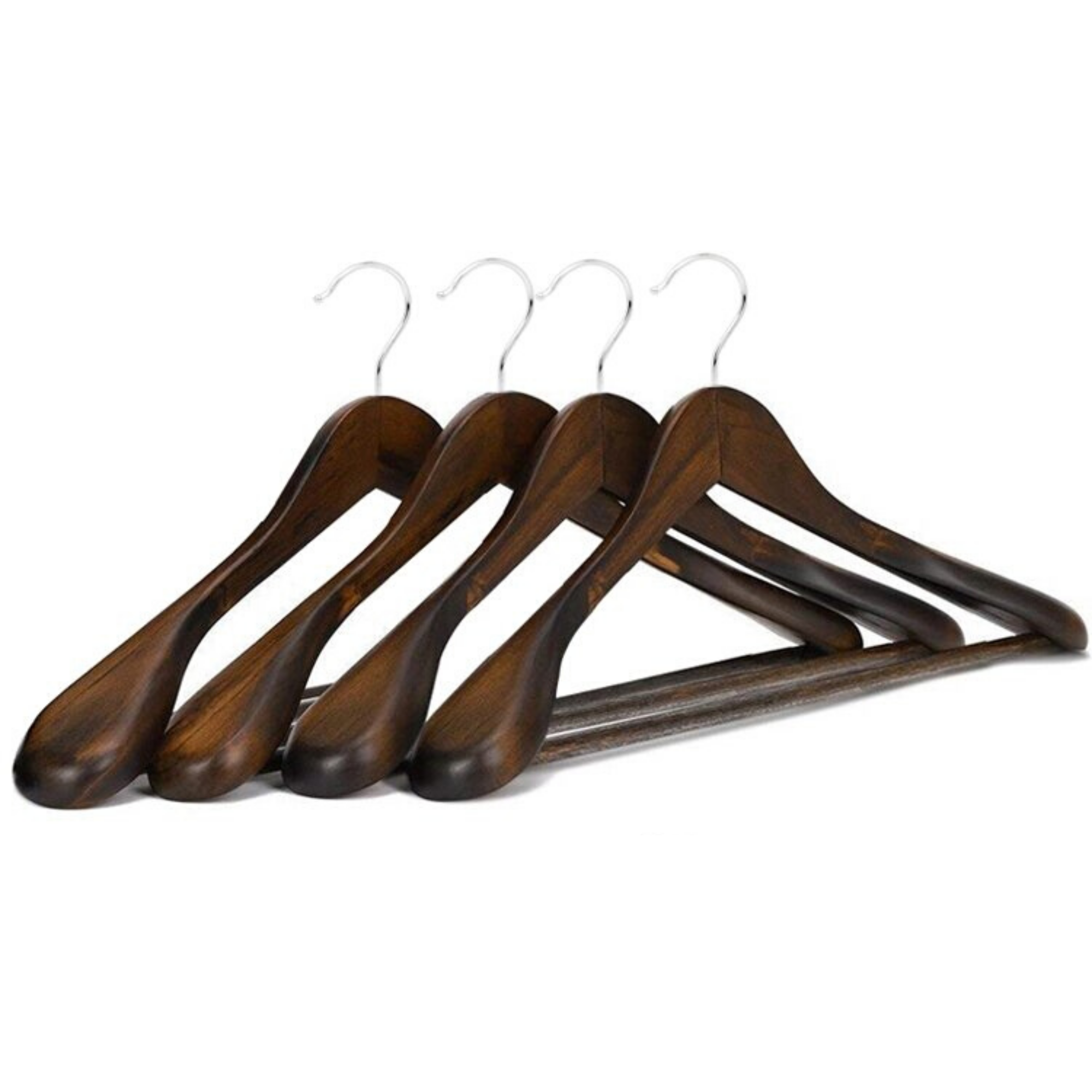 Closet Spice Dark Brown Wood Extra-Wide Shoulder Coat Hangers