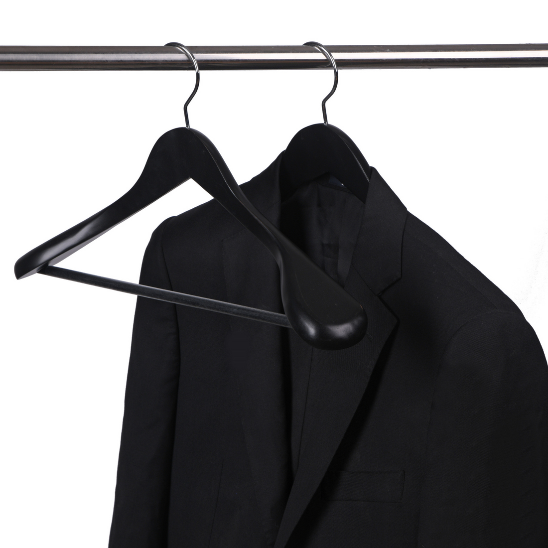 black coat hangers, black wood hangers, black hangers, black wooden hangers wholesale, black wooden coat hangers, black wooden suit hangers, black coat hangers wooden, black non slip hangers, black extra wide wooden hangers, black extra wide shoulder hangers, black wide suit hangers, black extra wide hangers, black suit hangers canada, black wide shoulder hangers