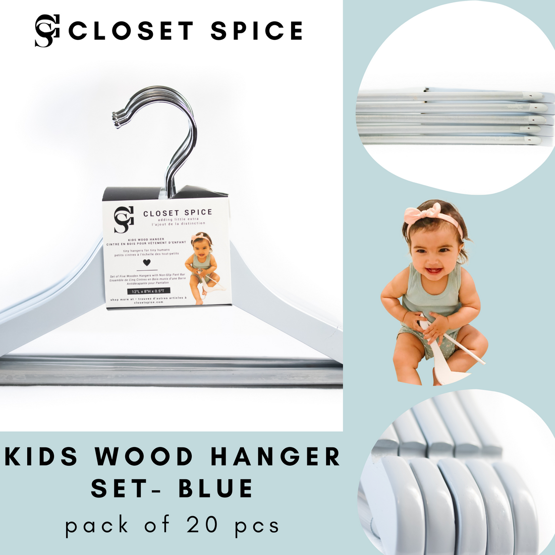 kids blue wood hangers. children's wood hangers in blue, baby wood hangers, toddlers blue wood hangers, centres en bois, blu centres de Enfant