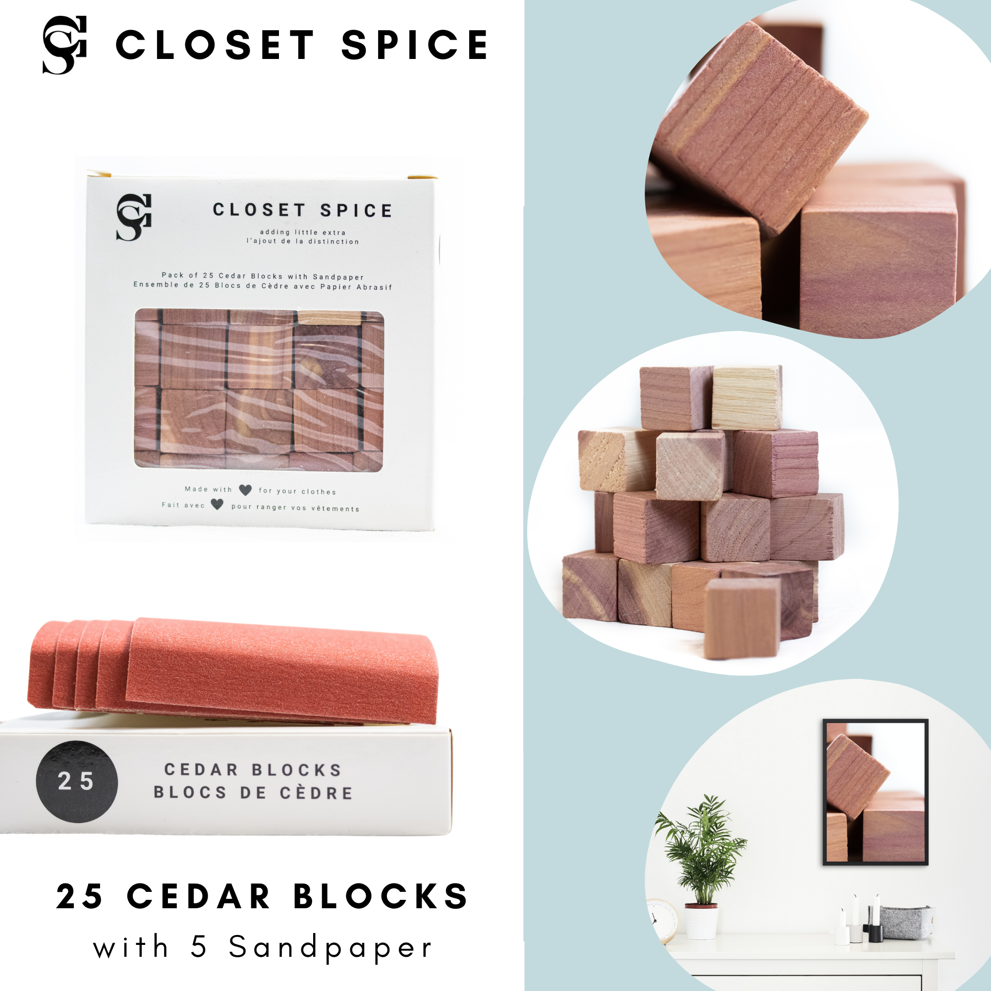 Cedar Blocks - Pack of 25 with Sandpaper