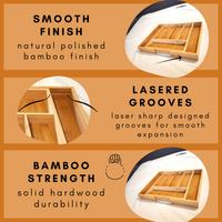Bamboo Drawer Organizer - Expandable, Natural
