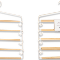 Frosted Metal 5 Tier Pant Hangers - Set of 2 (White/Natural)