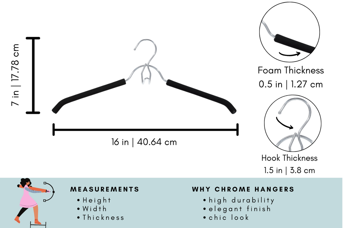 chrome shirt hangers, chrome blouse hangers, metal shirt hanger