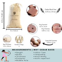 Cedar Care Bundle - Pack of Cedar Balls, Blocks, Rings & Sachet Bags