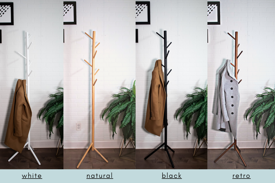 Coat Tree Rack - 6 Hooks - Black