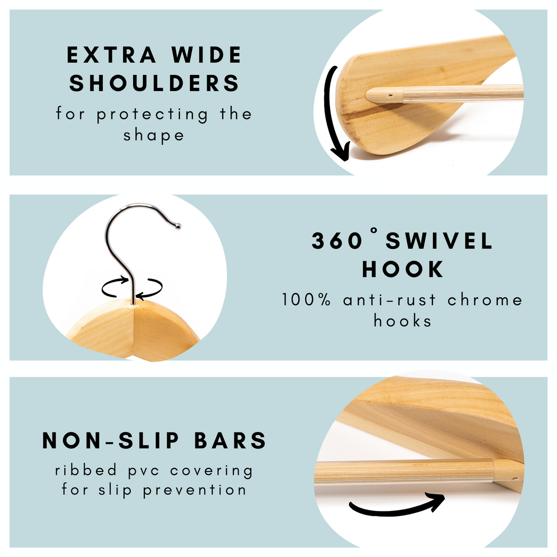 Closet Spice Natural Wood Extra-Wide Shoulder Coat Hangers