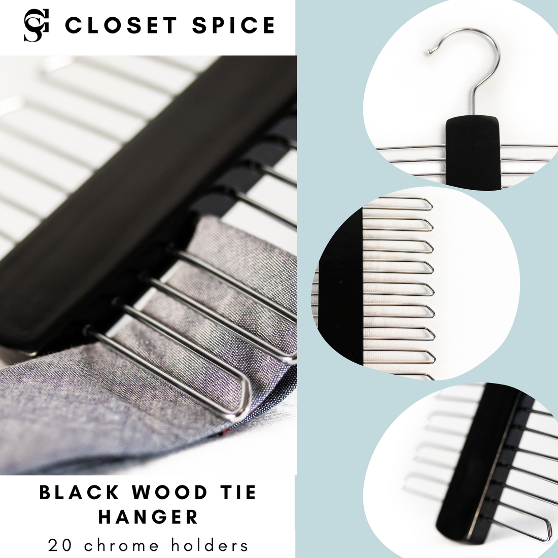 wood tie hanger, black wood tie hanger, wood belt tie hanger, accessory hanger, scarves hangers, wood hangers Canada, cintre en bois
