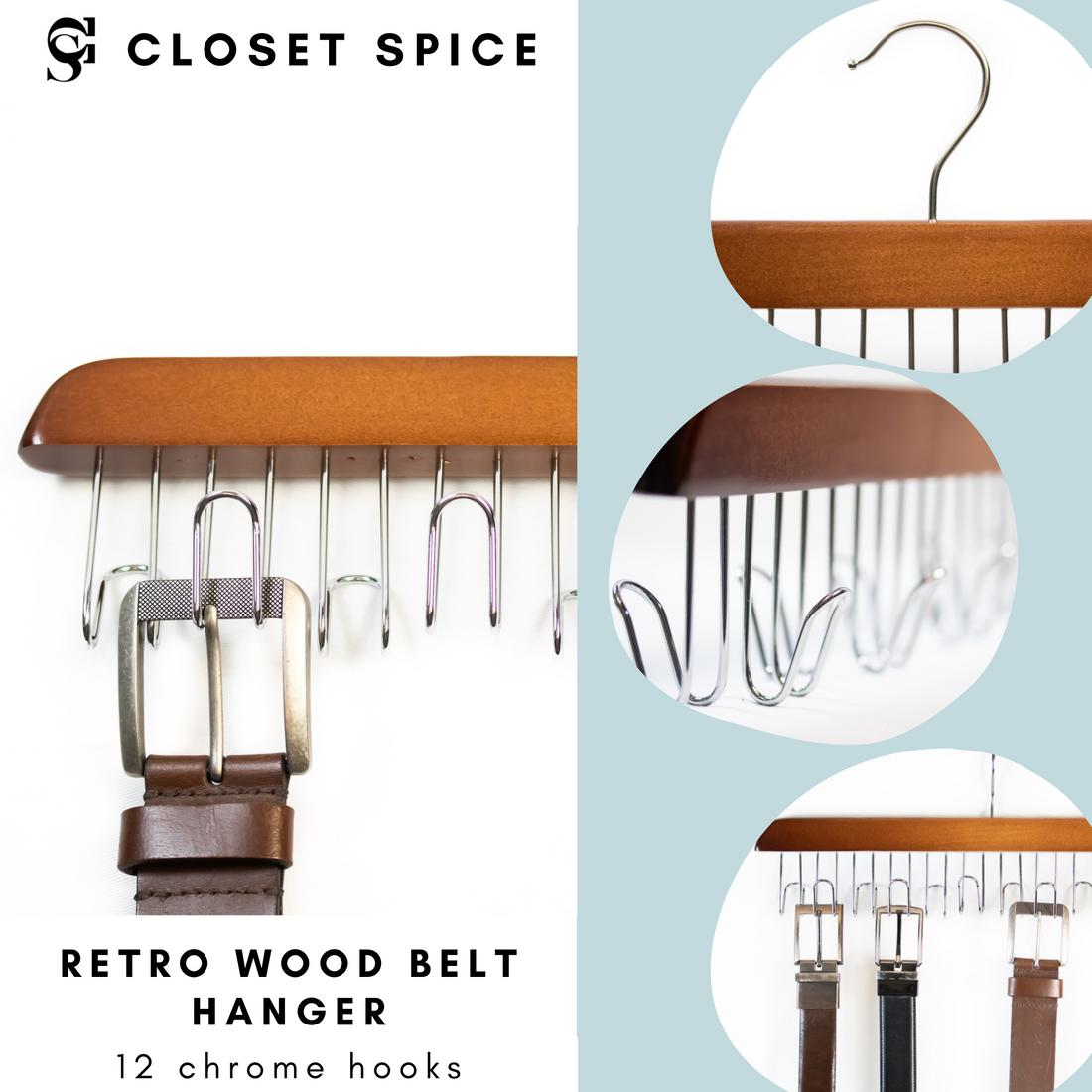 wood belt hanger, black wood belt hanger, wood belt tie hanger, accessory hanger, scarves hangers, wood hangers Canada, cintre de ceinture en bois, cintre en bois