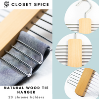 wood tie hanger, natural wood tie hanger, wood belt tie hanger, accessory hanger, scarves hangers, wood hangers Canada, cintre en bois